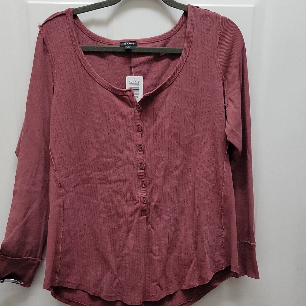 Women's Maroon Long Sleeve Top by Torrid